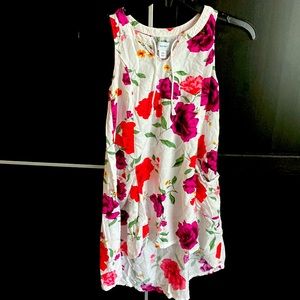 Old Navy kids Medium floral print multicolor summer casual dress with pockets